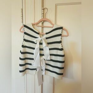 NWOT SHEIN Black and White Striped Tank Top, new without tags